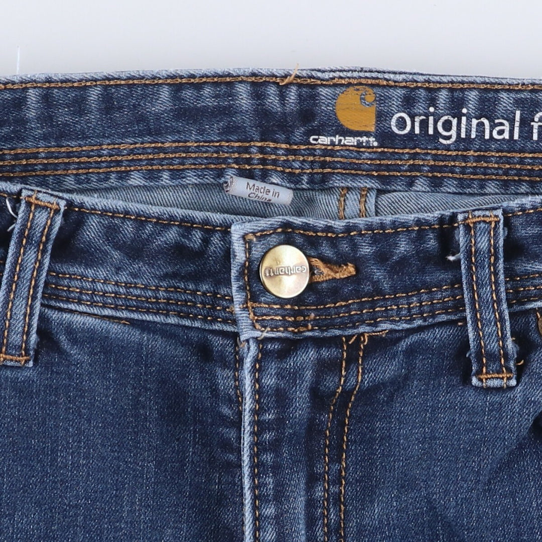 Carhartt ORIGINAL FIT Flare Cut Denim Pants Women's XL (w32) cotton blue type Vintage Second Hand