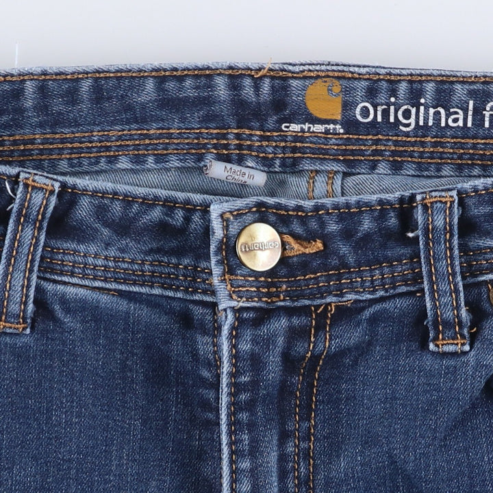 Carhartt ORIGINAL FIT Flare Cut Denim Pants Women's XL (w32) cotton blue type Vintage Second Hand