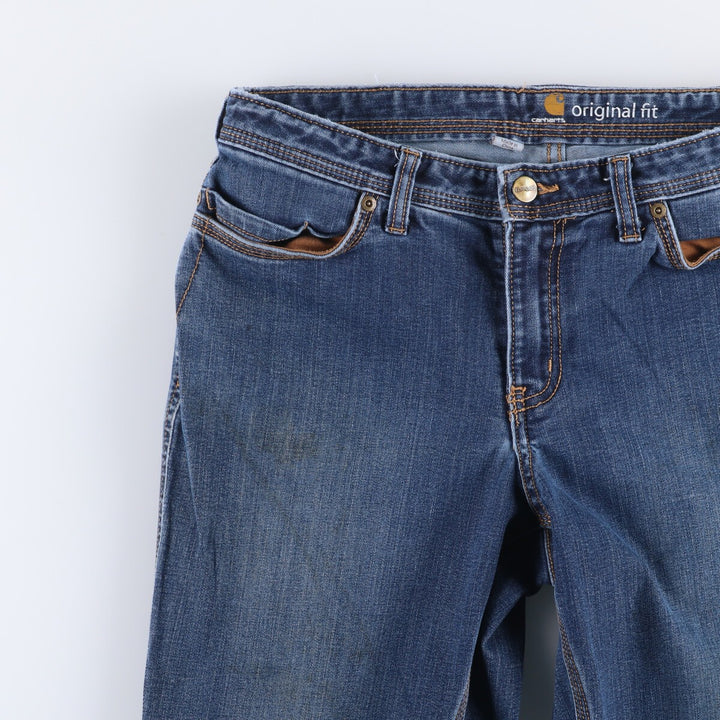 Carhartt ORIGINAL FIT Flare Cut Denim Pants Women's XL (w32) cotton blue type Vintage Second Hand
