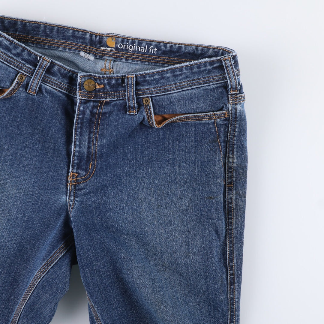 Carhartt ORIGINAL FIT Flare Cut Denim Pants Women's XL (w32) cotton blue type Vintage Second Hand