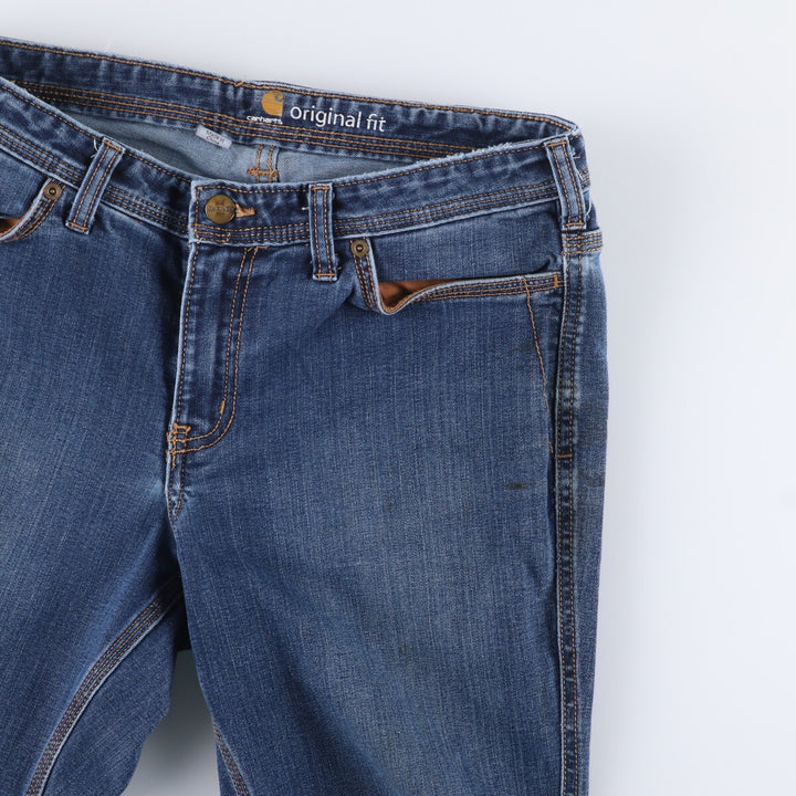 Carhartt ORIGINAL FIT Flare Cut Denim Pants Women's XL (w32) cotton blue type Vintage Second Hand