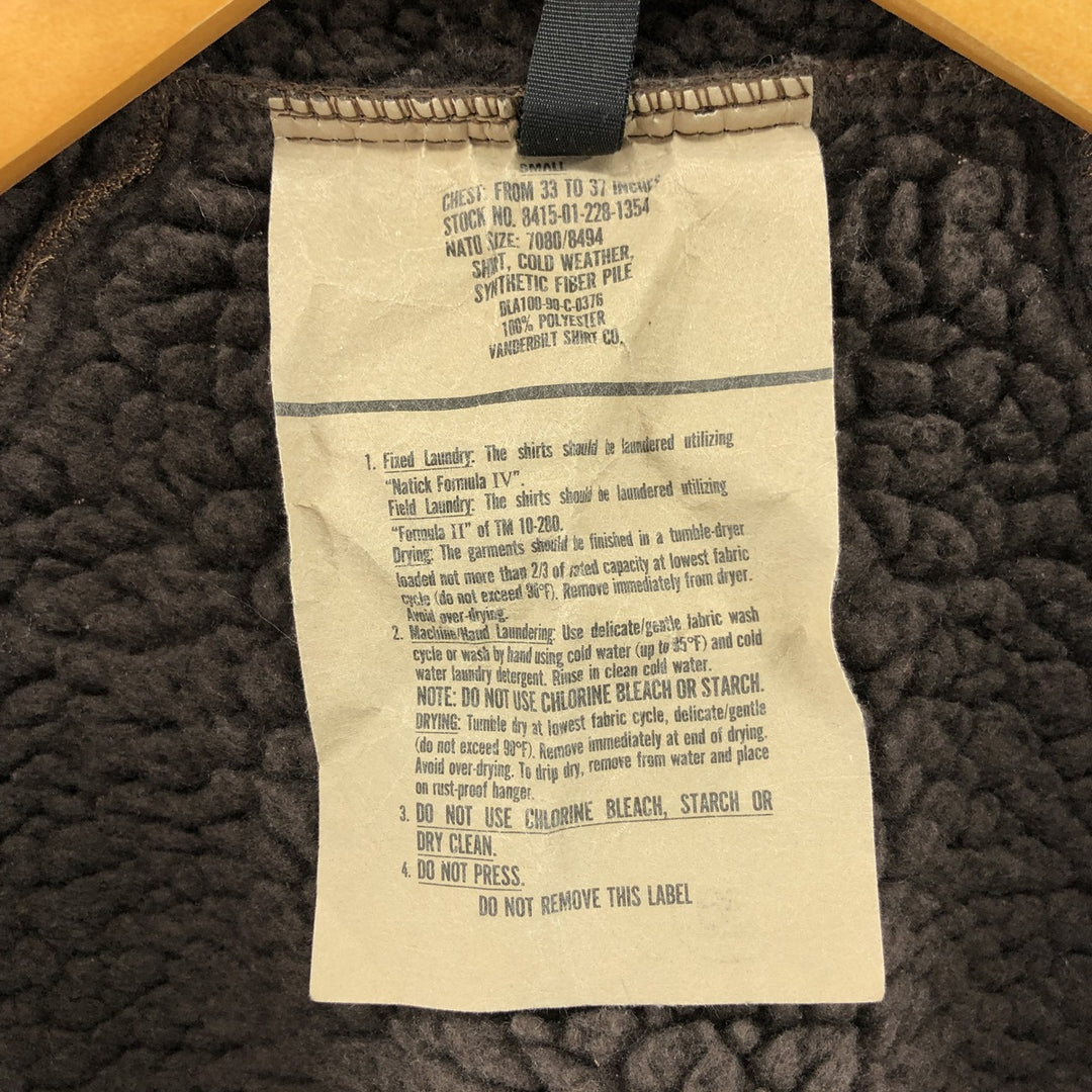 Authentic 1990'S US Military ECWCS Gen. 1 Bear Jacket, Military Fleece Jacket, Made in USA, Small, Men's Size Small, Vintage polyester brown type Vintage Second Hand