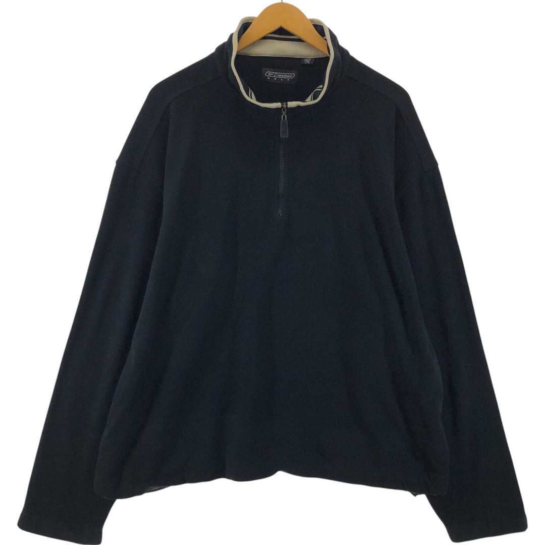 Reebok Golf Half-Zip Fleece Pullover, Men's Size L polyester black type Vintage Second Hand