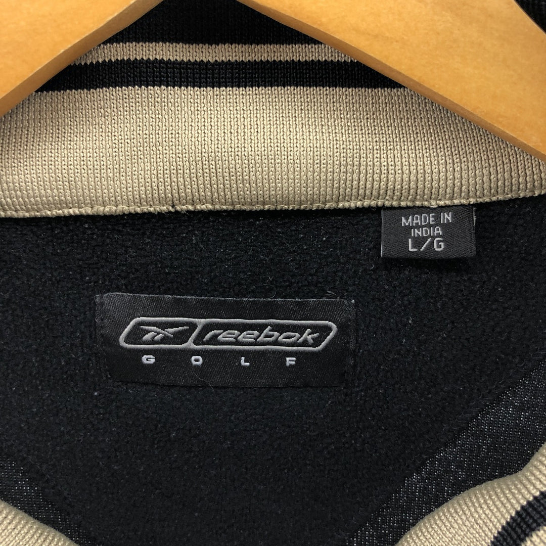 Reebok Golf Half-Zip Fleece Pullover, Men's Size L polyester black type Vintage Second Hand