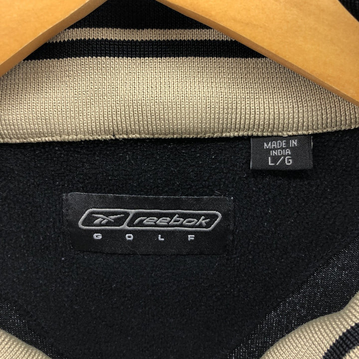 Reebok Golf Half-Zip Fleece Pullover, Men's Size L polyester black type Vintage Second Hand