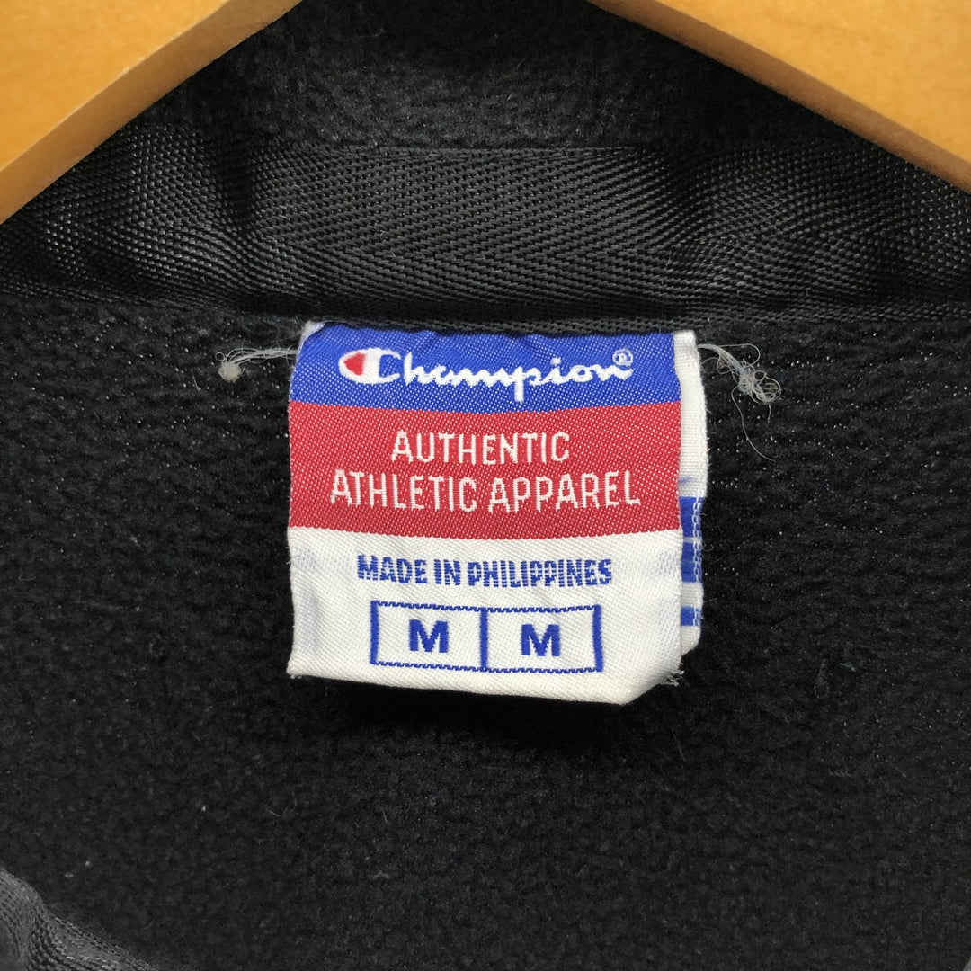 2000'S Champion Authentic Athletic Apparel Half-Zip Fleece Pullover, Men's Size Medium unclear black type Vintage Second Hand