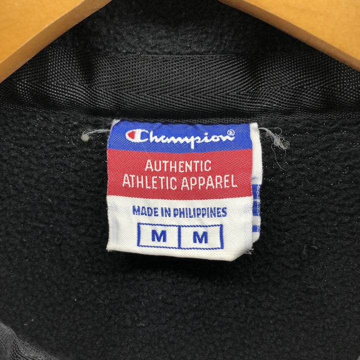 2000'S Champion Authentic Athletic Apparel Half-Zip Fleece Pullover, Men's Size Medium unclear black type Vintage Second Hand