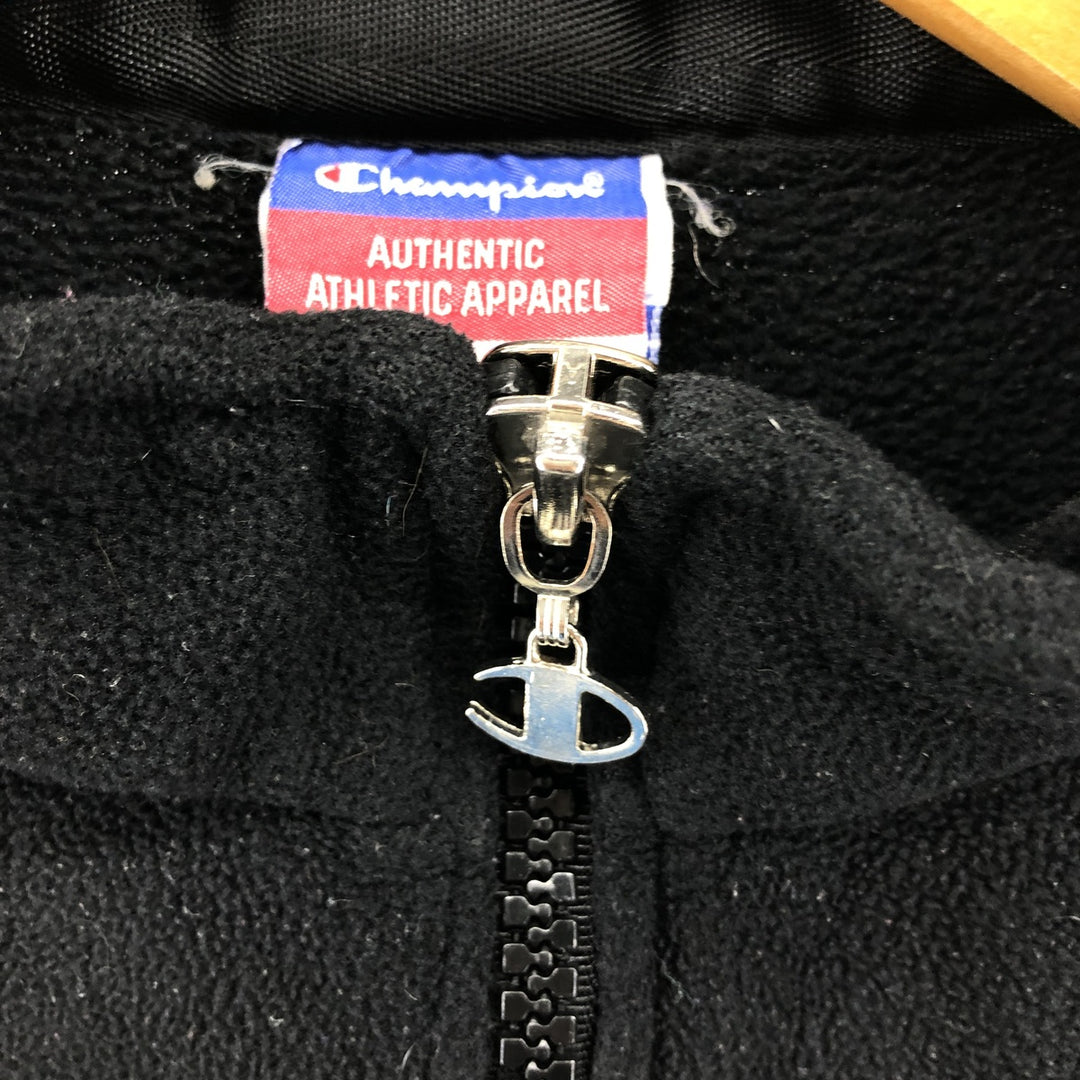 2000'S Champion Authentic Athletic Apparel Half-Zip Fleece Pullover, Men's Size Medium unclear black type Vintage Second Hand