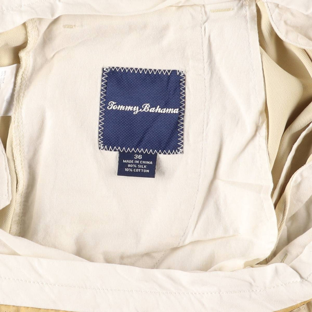 Tommy Bahama Two-pleat shorts, short pants, men's size w36 silk Beige type Vintage Second Hand