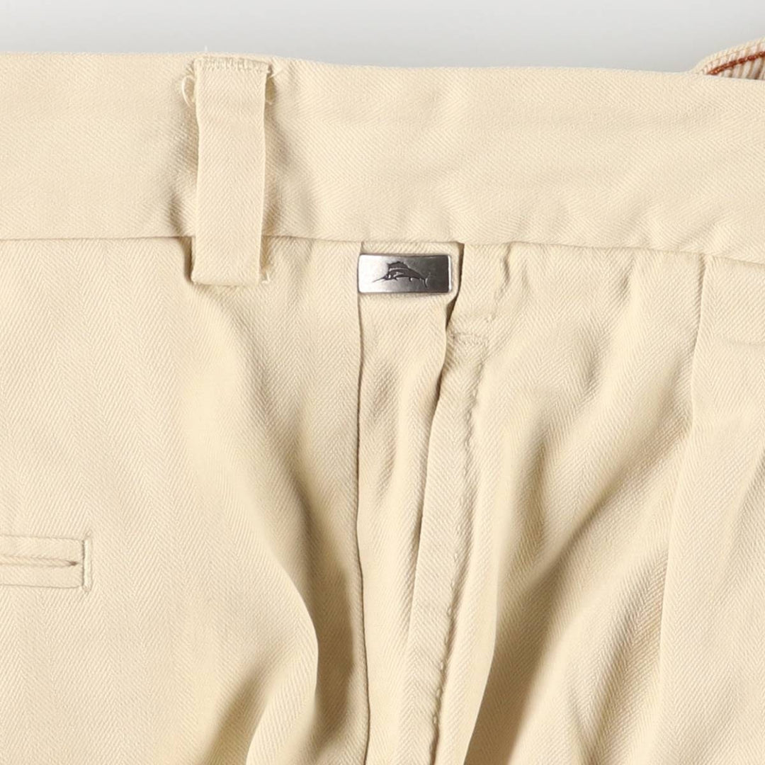 Tommy Bahama Two-pleat shorts, short pants, men's size w36 silk Beige type Vintage Second Hand