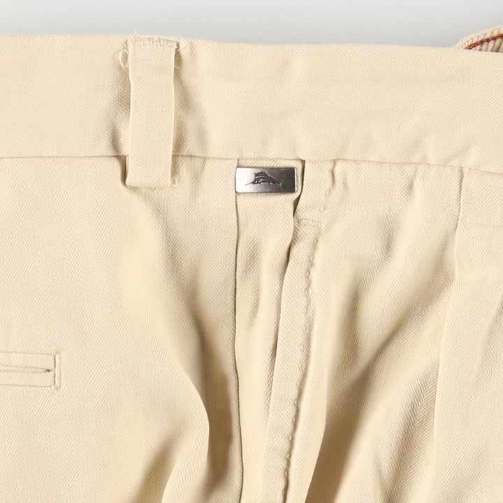 Tommy Bahama Two-pleat shorts, short pants, men's size w36 silk Beige type Vintage Second Hand