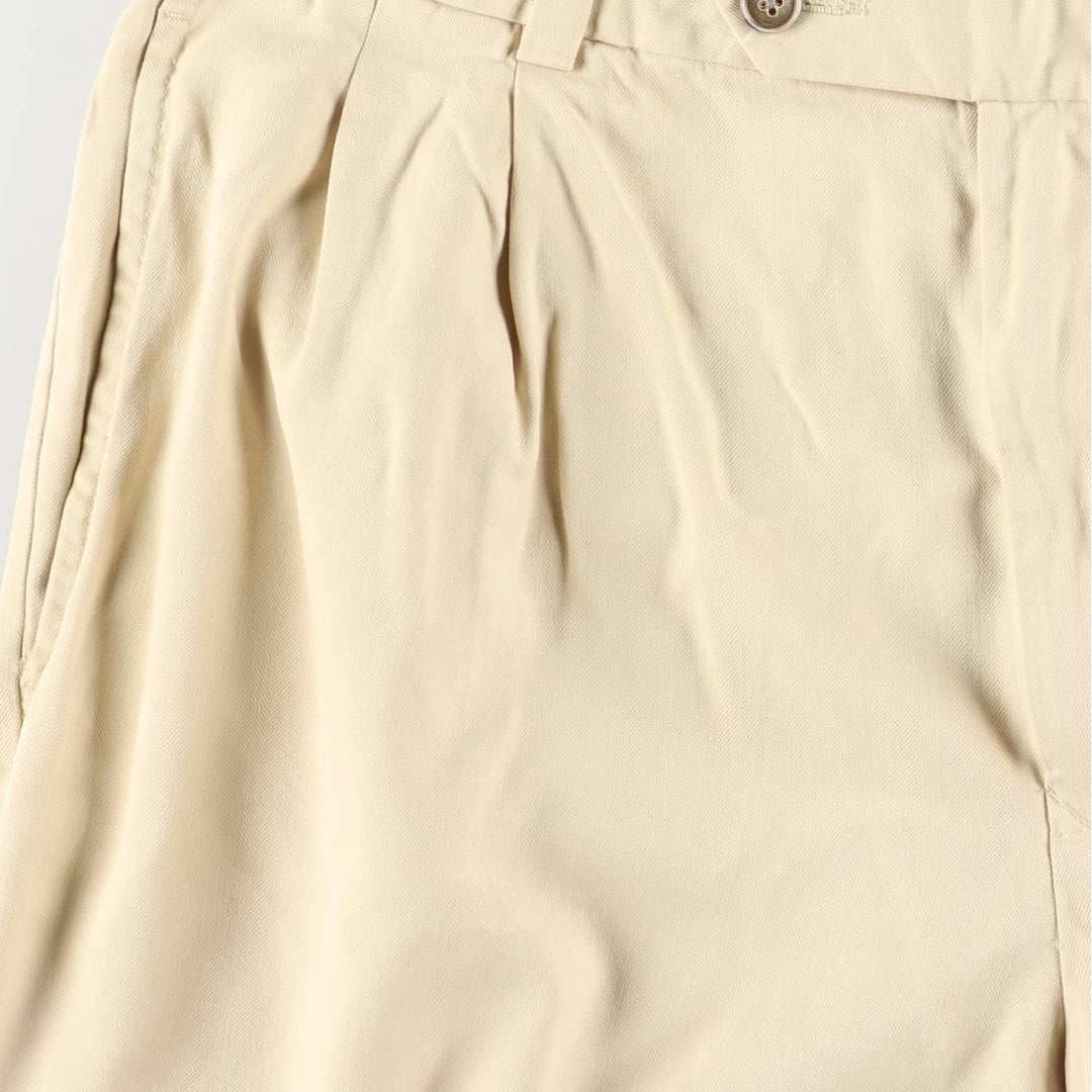 Tommy Bahama Two-pleat shorts, short pants, men's size w36 silk Beige type Vintage Second Hand