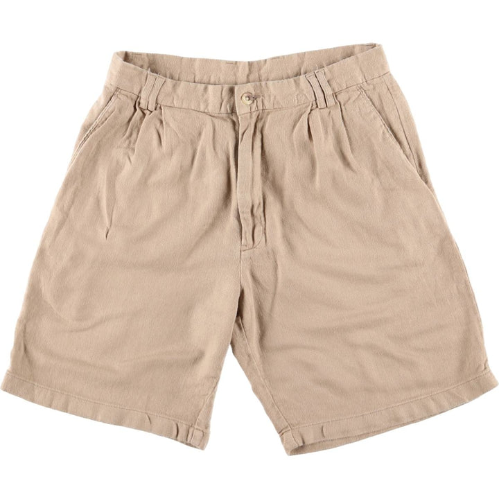 GREG NORMAN Two-pleat linen shorts, short pants, men's size w31 linen Beige type Vintage Second Hand