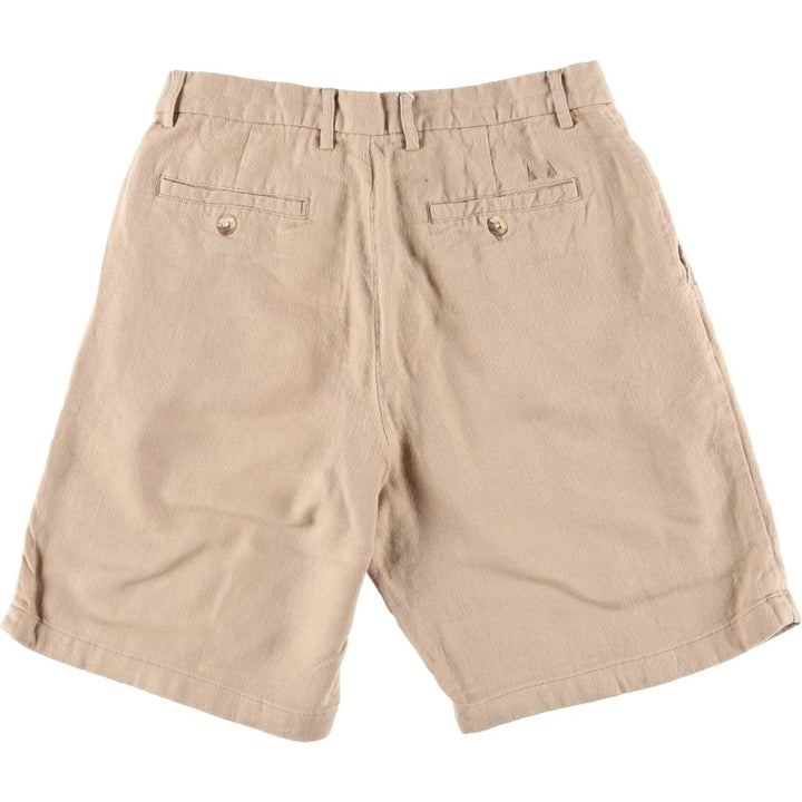 GREG NORMAN Two-pleat linen shorts, short pants, men's size w31 linen Beige type Vintage Second Hand
