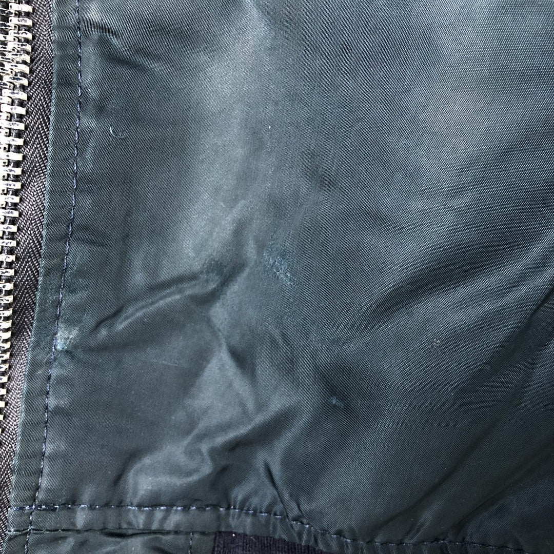 Civilian item 80s-90'S Alpha MA-1 type padded military flight jacket made in USA LARGE equivalent to men's L Nylon Green type dark green Vintage Second Hand