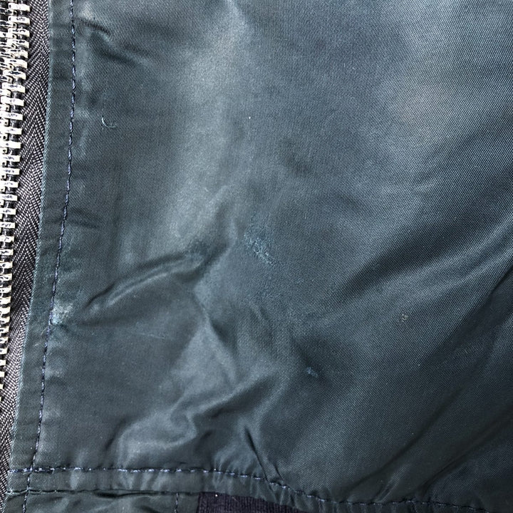 Civilian item 80s-90'S Alpha MA-1 type padded military flight jacket made in USA LARGE equivalent to men's L Nylon Green type dark green Vintage Second Hand