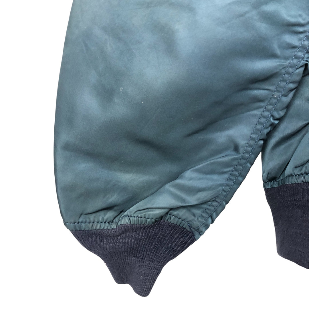 Civilian item 80s-90'S Alpha MA-1 type padded military flight jacket made in USA LARGE equivalent to men's L Nylon Green type dark green Vintage Second Hand