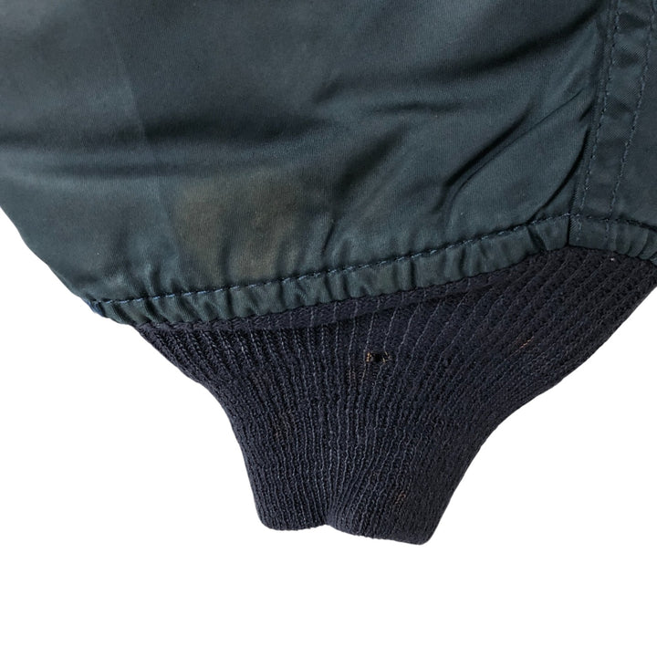 Civilian item 80s-90'S Alpha MA-1 type padded military flight jacket made in USA LARGE equivalent to men's L Nylon Green type dark green Vintage Second Hand