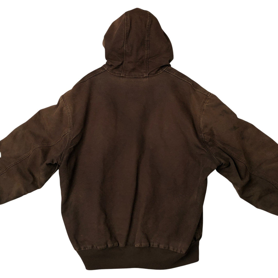 Carhartt Active Jacket Duck Full Zip Hoodie Men's XXL cotton brown type Vintage Second Hand