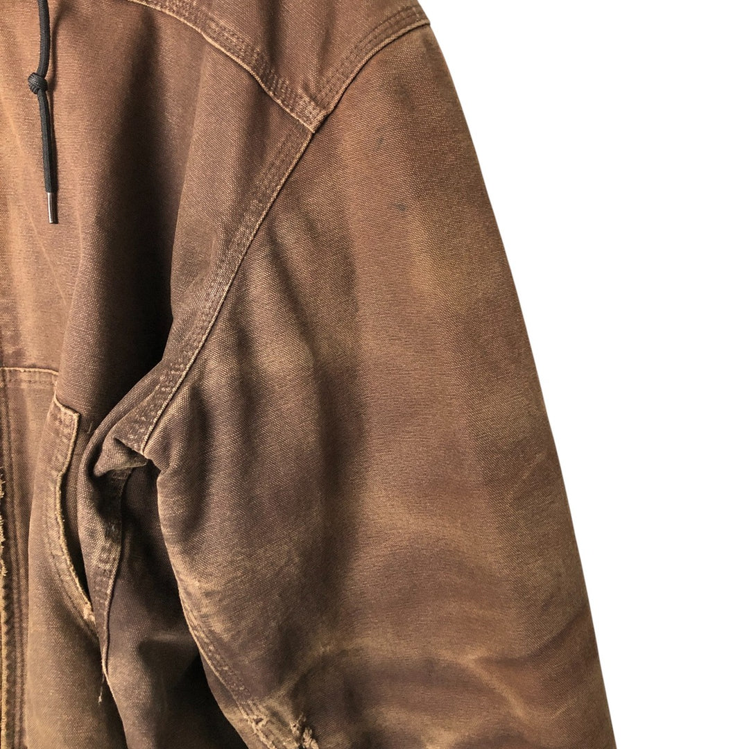 Carhartt Active Jacket Duck Full Zip Hoodie Men's XXL cotton brown type Vintage Second Hand