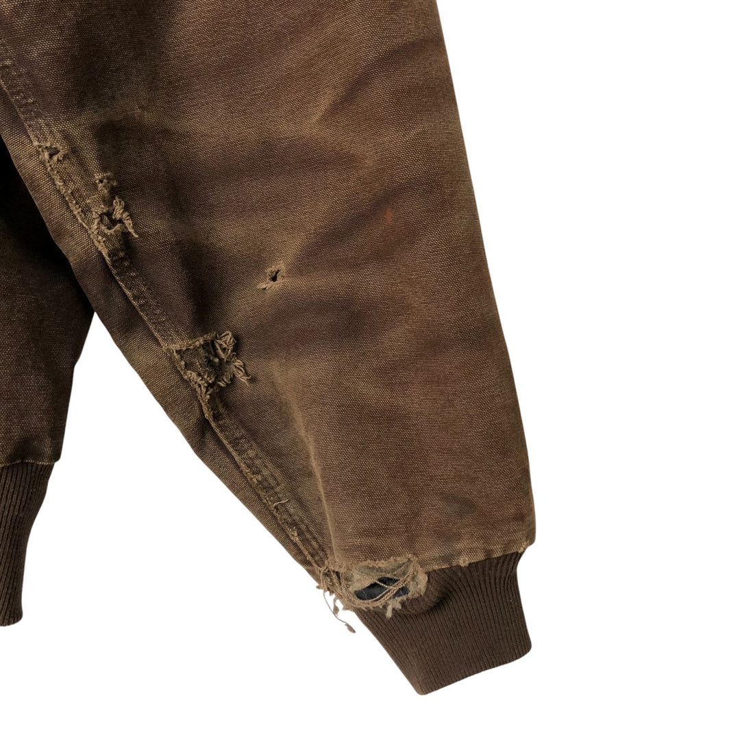 Carhartt Active Jacket Duck Full Zip Hoodie Men's XXL cotton brown type Vintage Second Hand