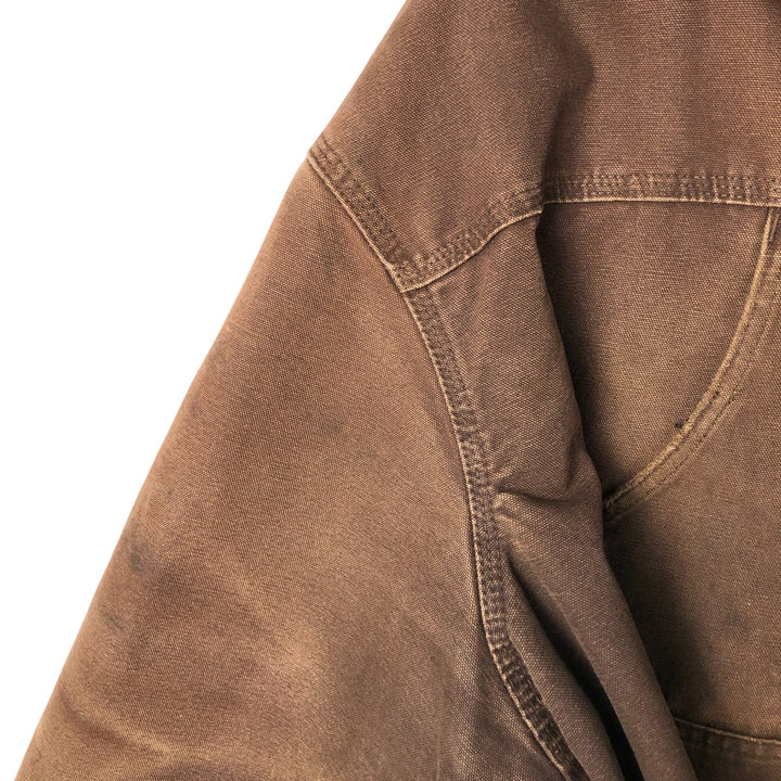 Carhartt Active Jacket Duck Full Zip Hoodie Men's XXL cotton brown type Vintage Second Hand