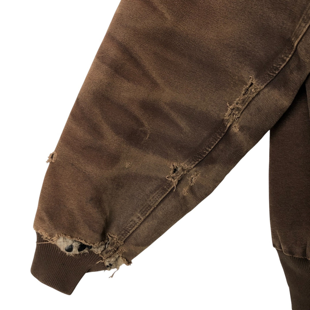 Carhartt Active Jacket Duck Full Zip Hoodie Men's XXL cotton brown type Vintage Second Hand