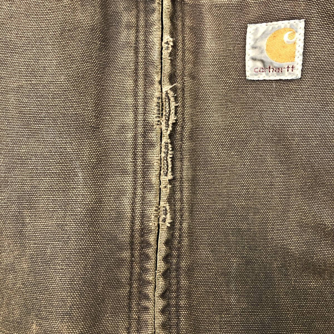 Carhartt Active Jacket Duck Full Zip Hoodie Men's XXL cotton brown type Vintage Second Hand
