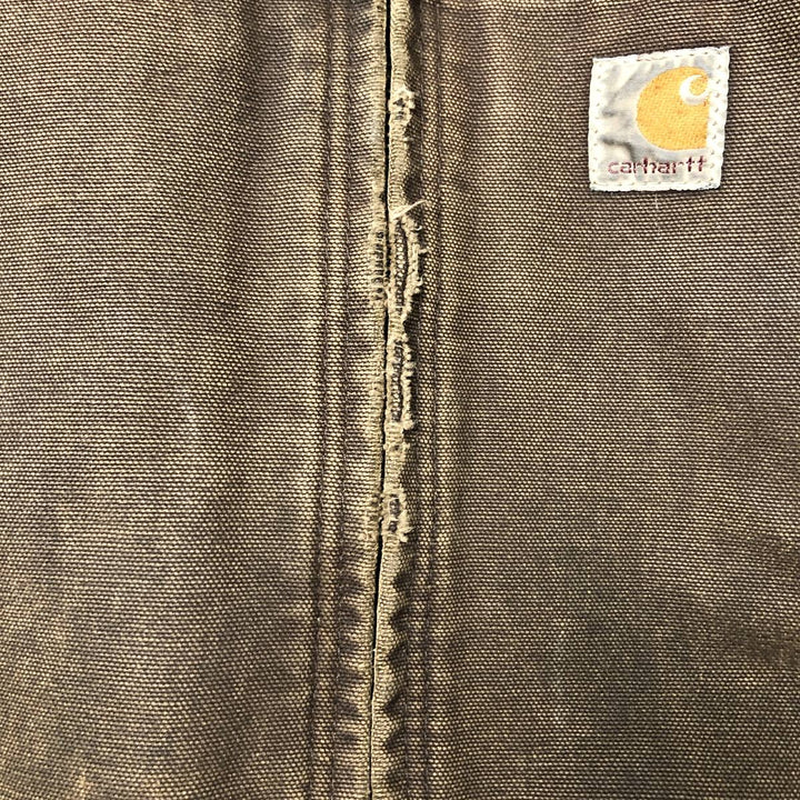 Carhartt Active Jacket Duck Full Zip Hoodie Men's XXL cotton brown type Vintage Second Hand
