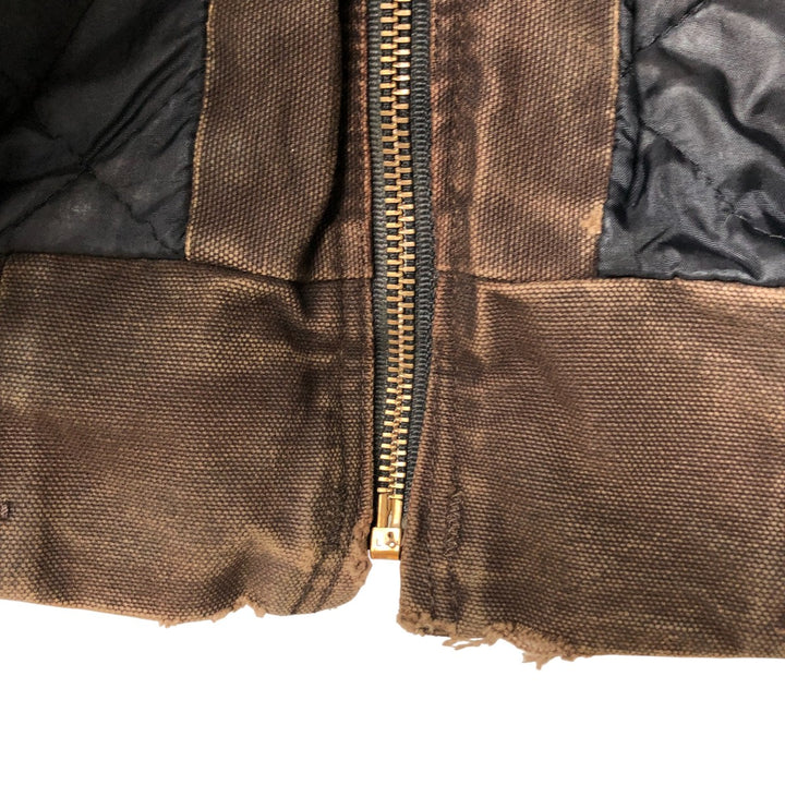 Carhartt Active Jacket Duck Full Zip Hoodie Men's XXL cotton brown type Vintage Second Hand