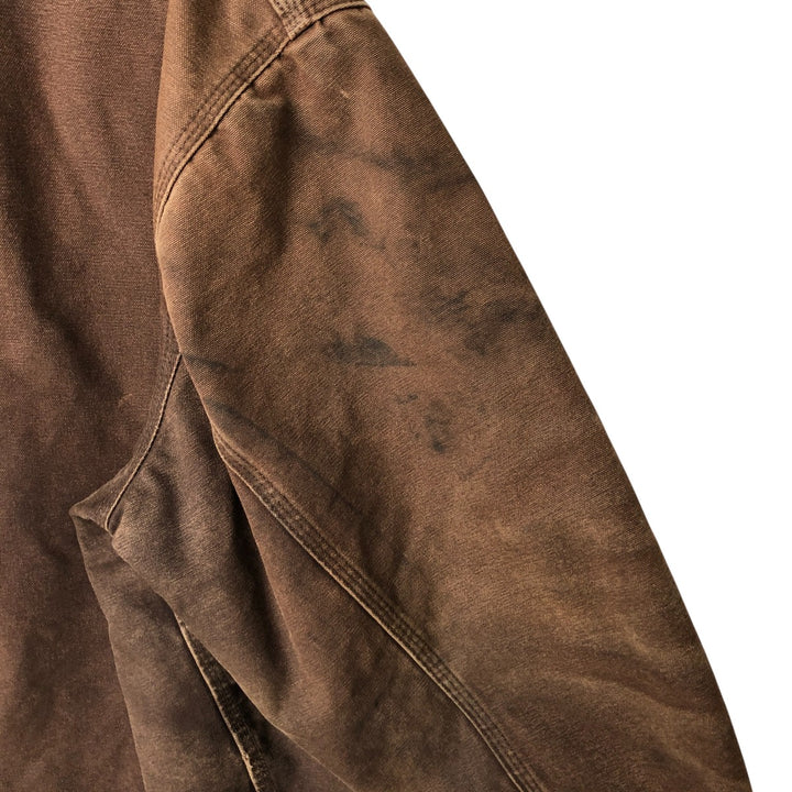 Carhartt Active Jacket Duck Full Zip Hoodie Men's XXL cotton brown type Vintage Second Hand