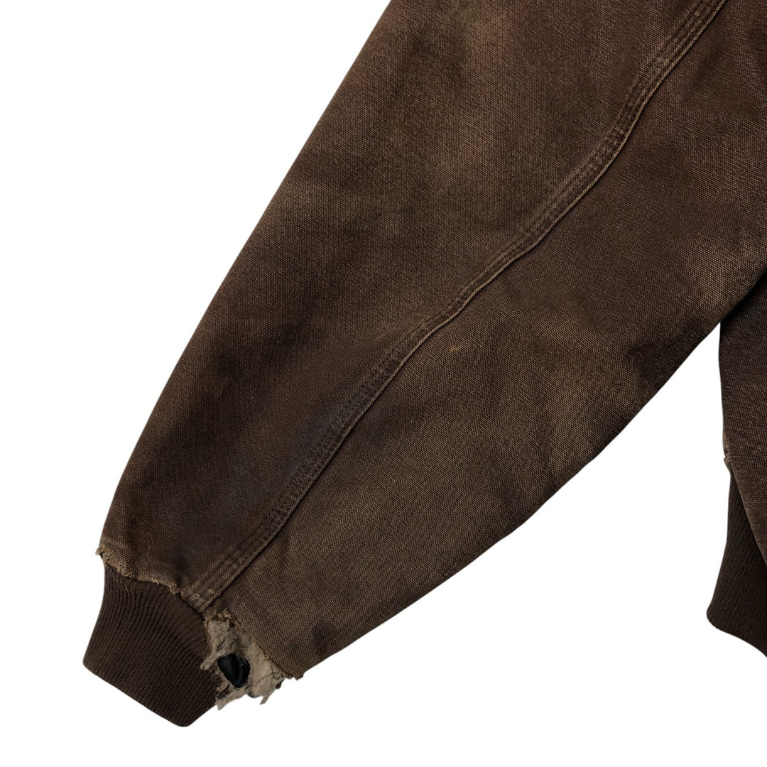 Carhartt Active Jacket Duck Full Zip Hoodie Men's XXL cotton brown type Vintage Second Hand