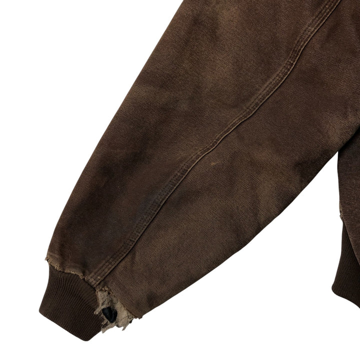 Carhartt Active Jacket Duck Full Zip Hoodie Men's XXL cotton brown type Vintage Second Hand