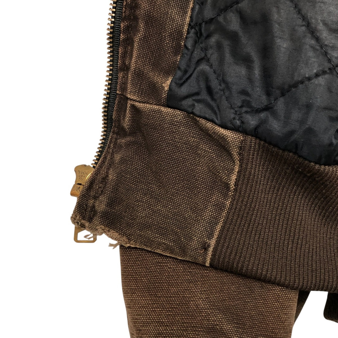 Carhartt Active Jacket Duck Full Zip Hoodie Men's XXL cotton brown type Vintage Second Hand
