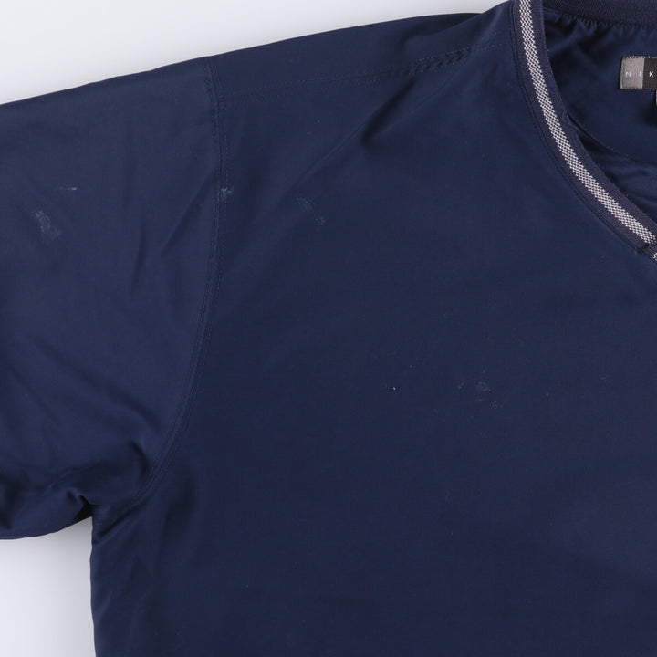 Nike Golf V-neck warm-up pullover, men's size L polyester navy blue type Vintage Second Hand