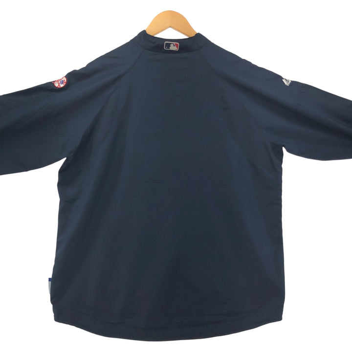 majestic MLB NEW YORK YANKEES New York Yankees COOL BASE half zip warm-up pullover men's M equivalent polyester navy blue type Vintage Second Hand