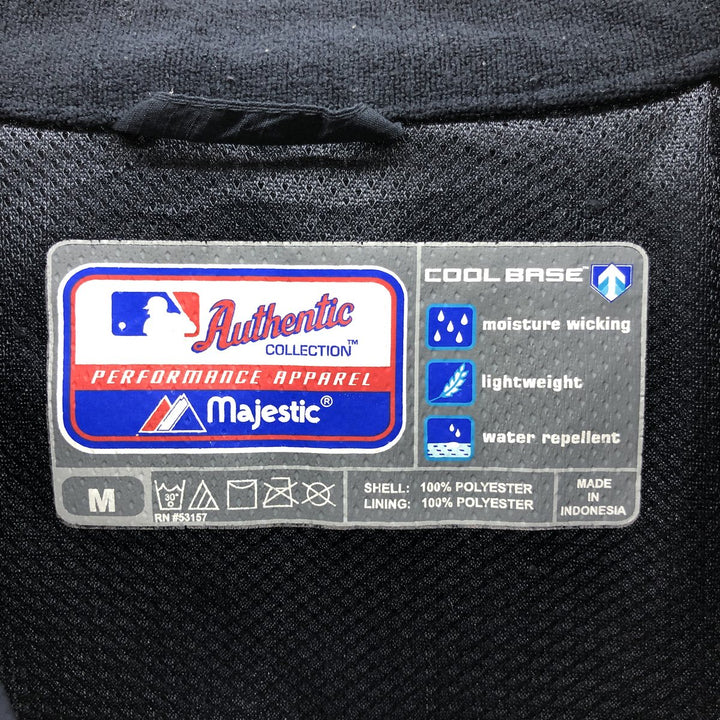 majestic MLB NEW YORK YANKEES New York Yankees COOL BASE half zip warm-up pullover men's M equivalent polyester navy blue type Vintage Second Hand