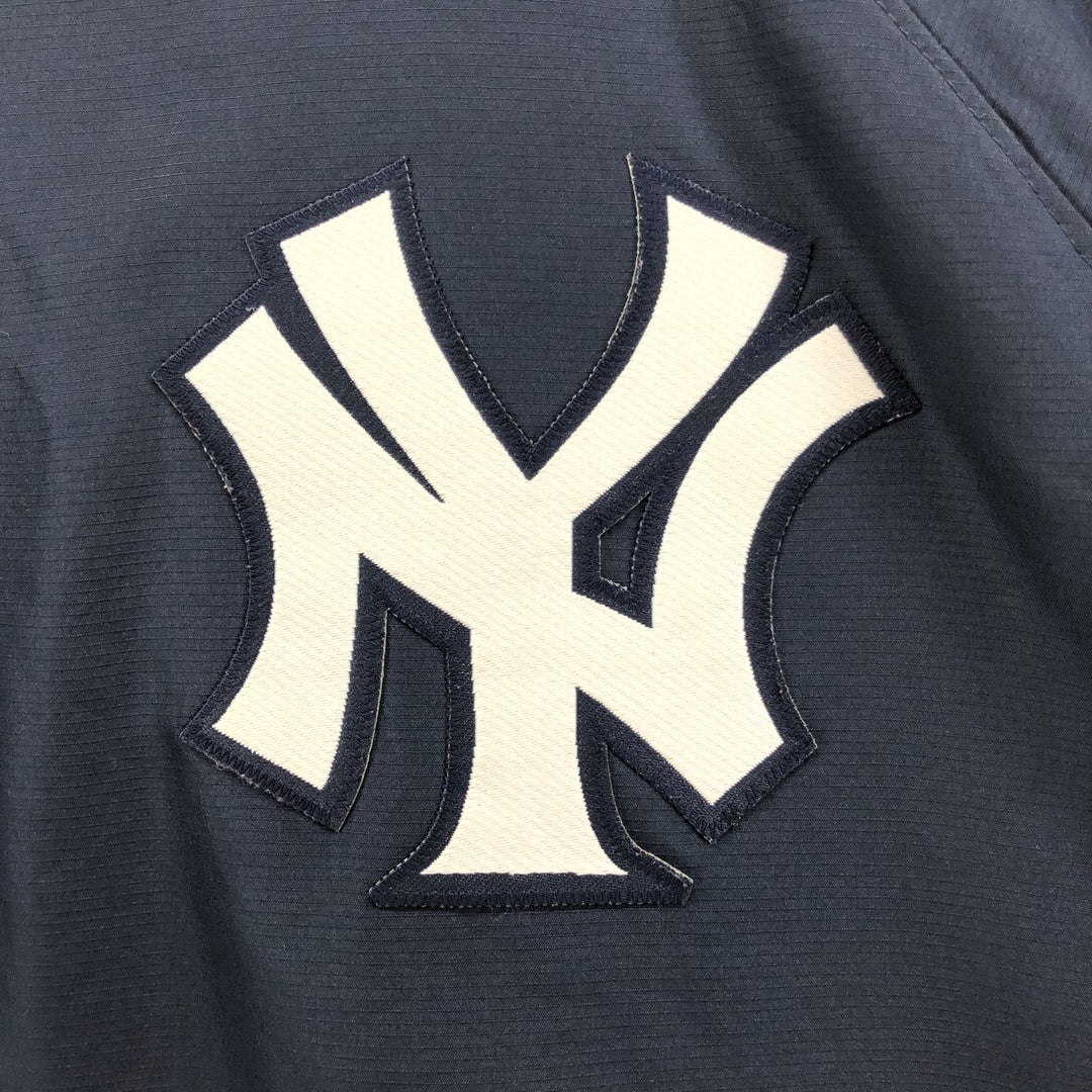 majestic MLB NEW YORK YANKEES New York Yankees COOL BASE half zip warm-up pullover men's M equivalent polyester navy blue type Vintage Second Hand