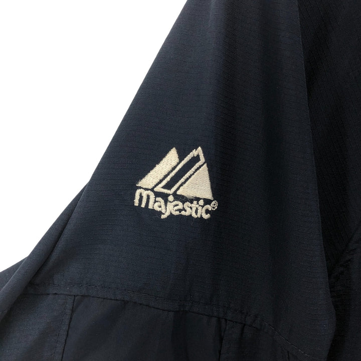 majestic MLB NEW YORK YANKEES New York Yankees COOL BASE half zip warm-up pullover men's M equivalent polyester navy blue type Vintage Second Hand