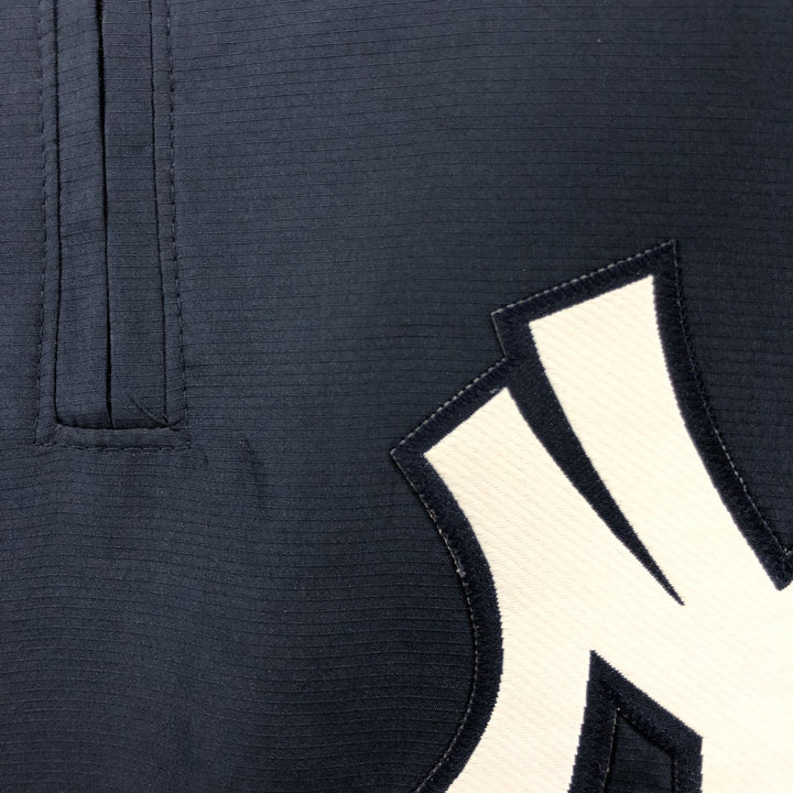 majestic MLB NEW YORK YANKEES New York Yankees COOL BASE half zip warm-up pullover men's M equivalent polyester navy blue type Vintage Second Hand