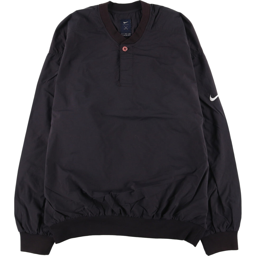 90s~ Nike NIKE GOLF Golf Henley Nylon Pullover Men's L Size Vintage Nylon black type Vintage Second Hand