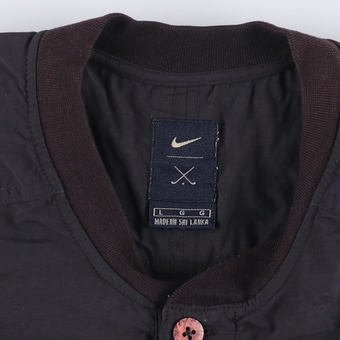 90s~ Nike NIKE GOLF Golf Henley Nylon Pullover Men's L Size Vintage Nylon black type Vintage Second Hand