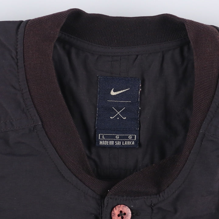 90s~ Nike NIKE GOLF Golf Henley Nylon Pullover Men's L Size Vintage Nylon black type Vintage Second Hand