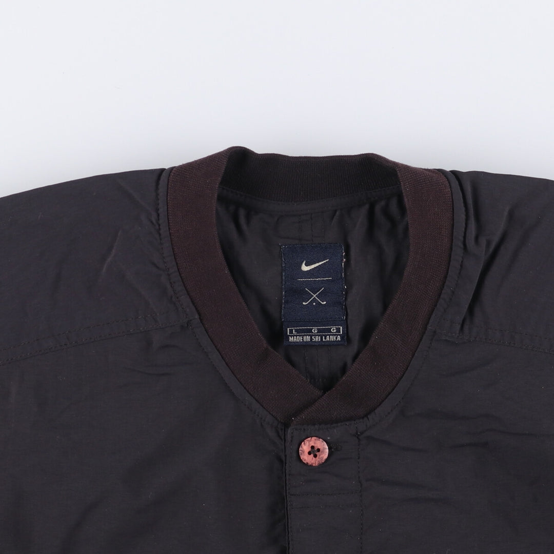 90s~ Nike NIKE GOLF Golf Henley Nylon Pullover Men's L Size Vintage Nylon black type Vintage Second Hand