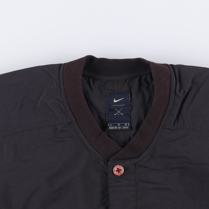 90s~ Nike NIKE GOLF Golf Henley Nylon Pullover Men's L Size Vintage Nylon black type Vintage Second Hand