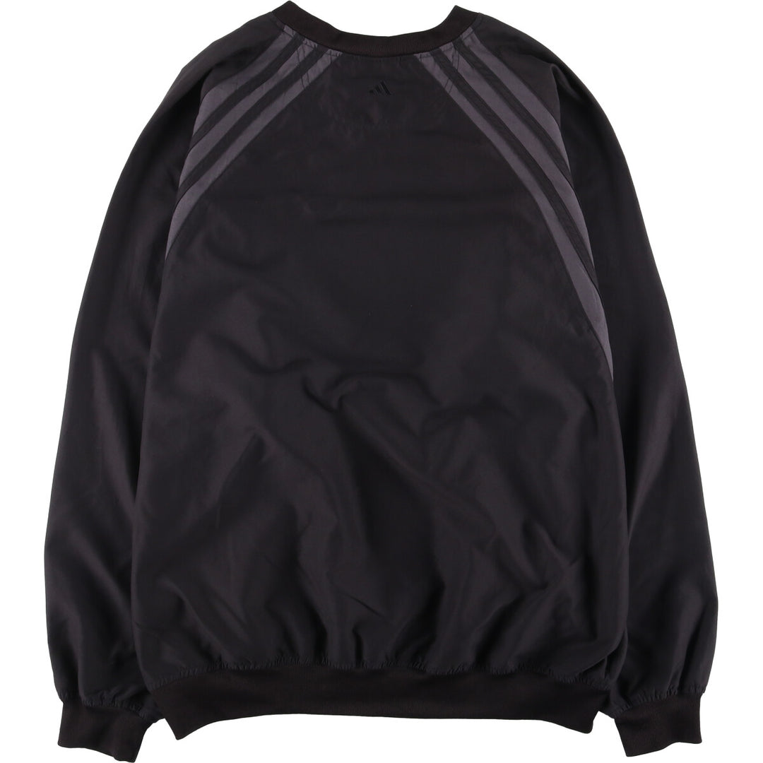 90'S Adidas Golf V-neck warm-up pullover, men's XL size, vintage polyester black type Vintage Second Hand