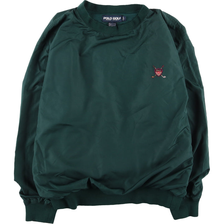 90s~00'S Ralph Lauren POLO GOLF Warm-up pullover for men (size L) polyester Green type dark green Vintage Second Hand