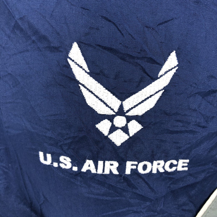 00'S US Military USAIR FORCE SKILCRAFT PTU Training Jacket Nylon Jacket Made in USA X-LARGE Nylon navy blue type Vintage Second Hand