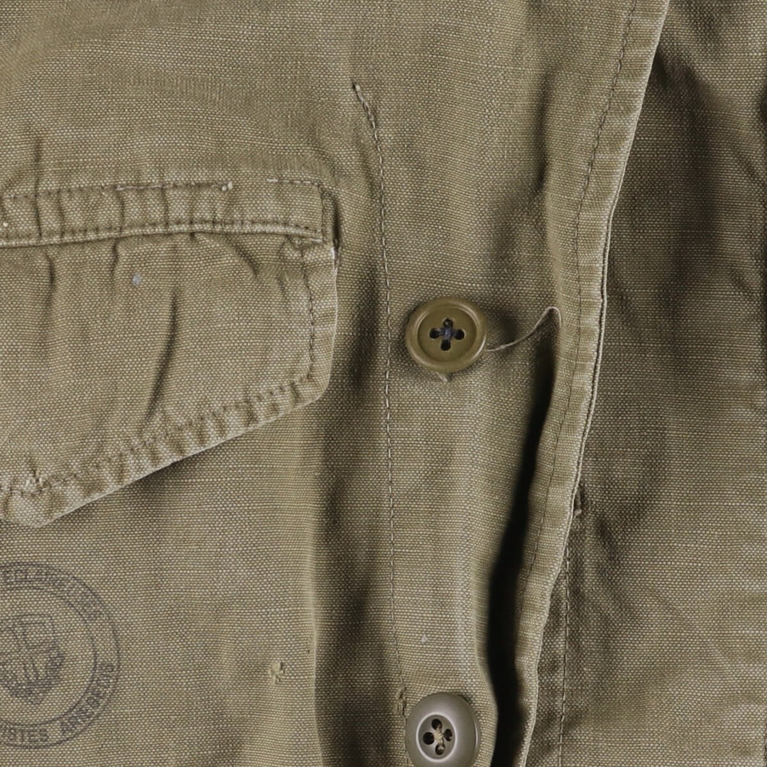 French Army M-47 Early Model Late Military Field Jacket Men's L Size Vintage unclear Khaki type beige Vintage Second Hand