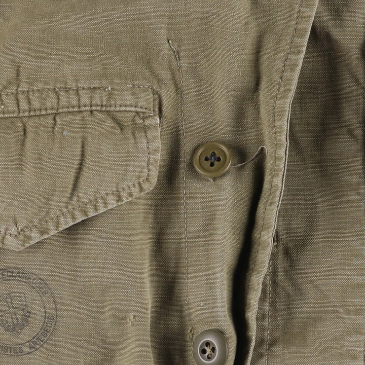 French Army M-47 Early Model Late Military Field Jacket Men's L Size Vintage unclear Khaki type beige Vintage Second Hand